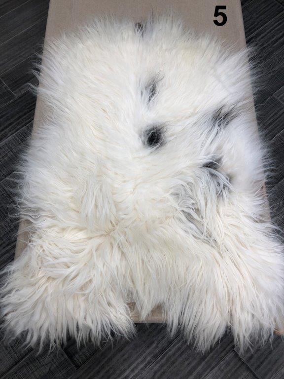 Icelandic Sheepskin Rug - Black and White Spot