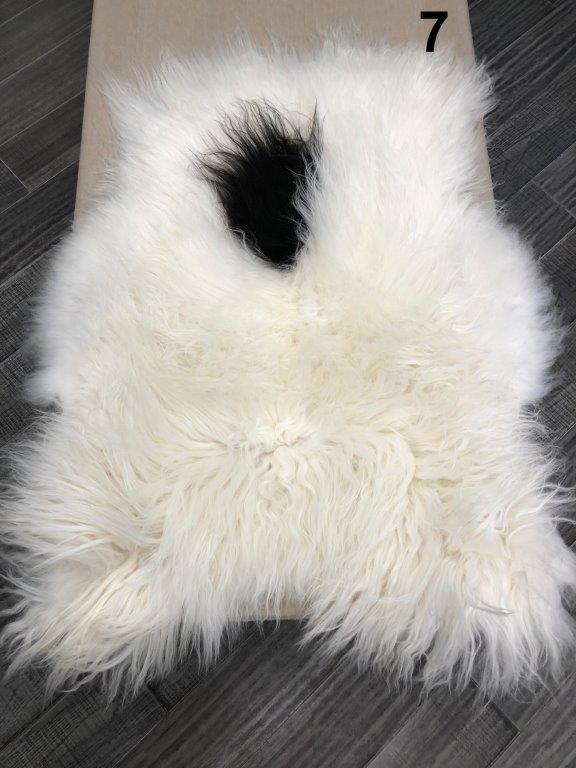 Icelandic Sheepskin Rug - Black and White Spot