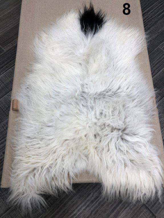 Icelandic Sheepskin Rug - Black and White Spot
