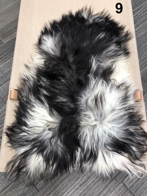 Icelandic Sheepskin Rug - Black and White Spot