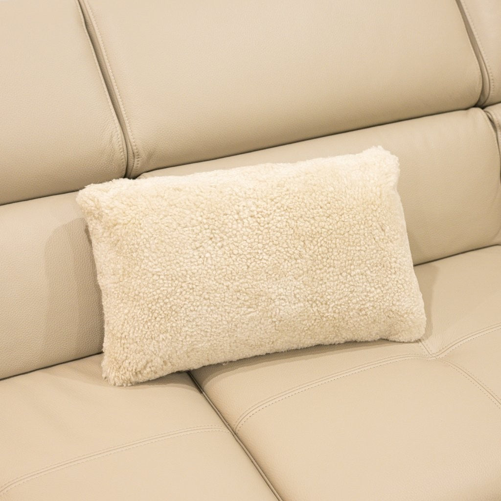 Shearling Rectangle Cushion - Bone