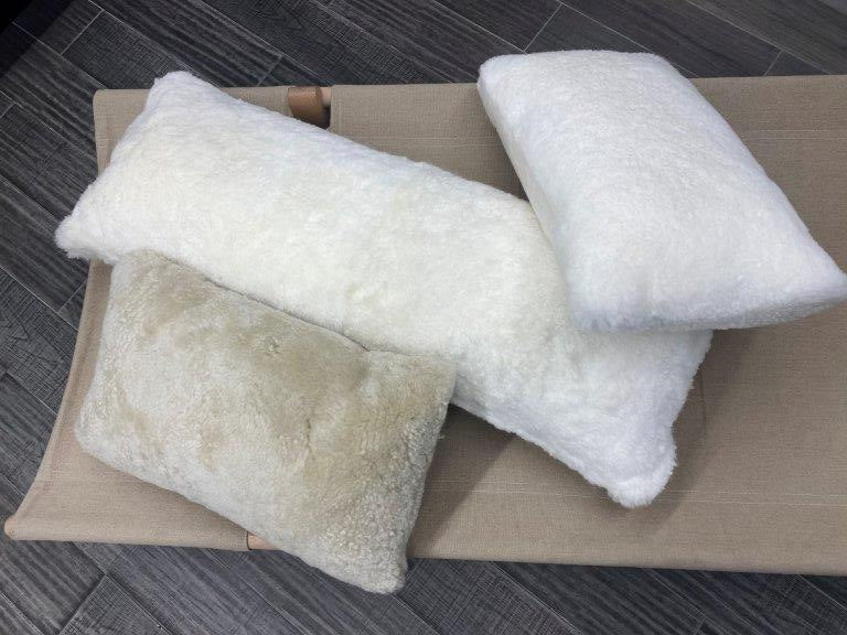 Shearling Rectangle Cushion - Bone