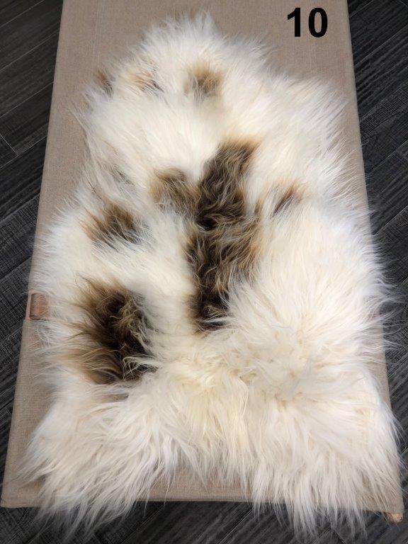 Icelandic Sheepskin Rug - Brown and White Spot