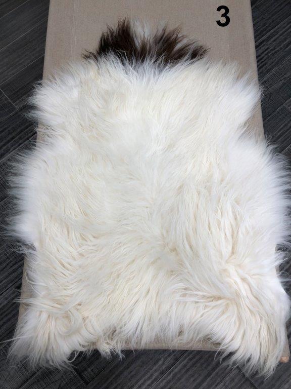Icelandic Sheepskin Rug - Brown and White Spot
