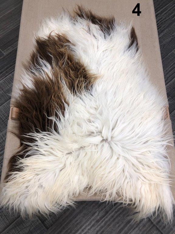 Icelandic Sheepskin Rug - Brown and White Spot