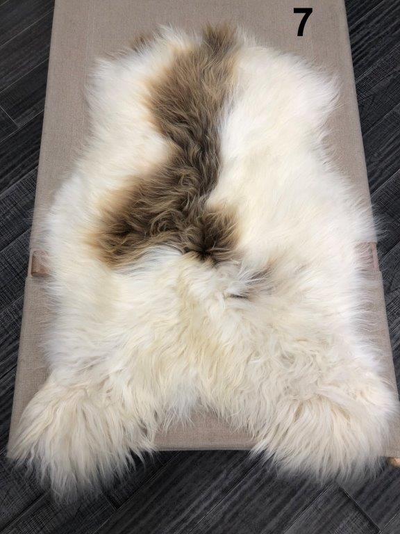 Icelandic Sheepskin Rug - Brown and White Spot