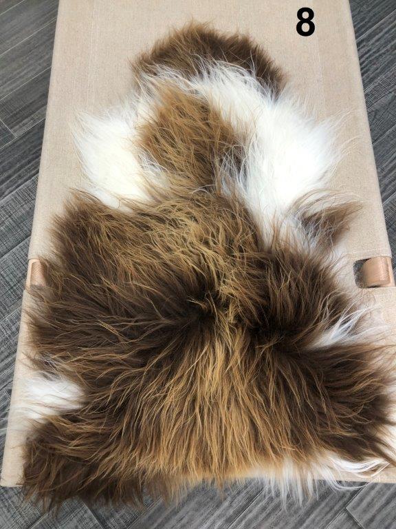 Icelandic Sheepskin Rug - Brown and White Spot