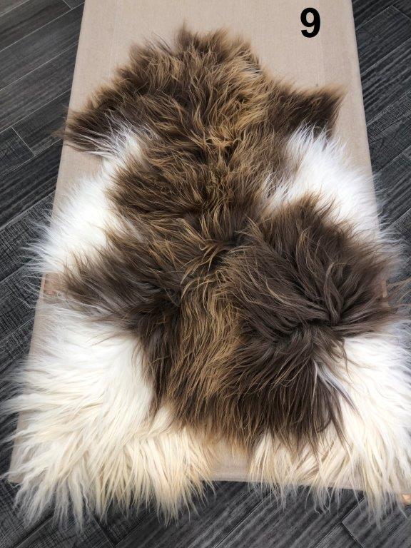 Icelandic Sheepskin Rug - Brown and White Spot