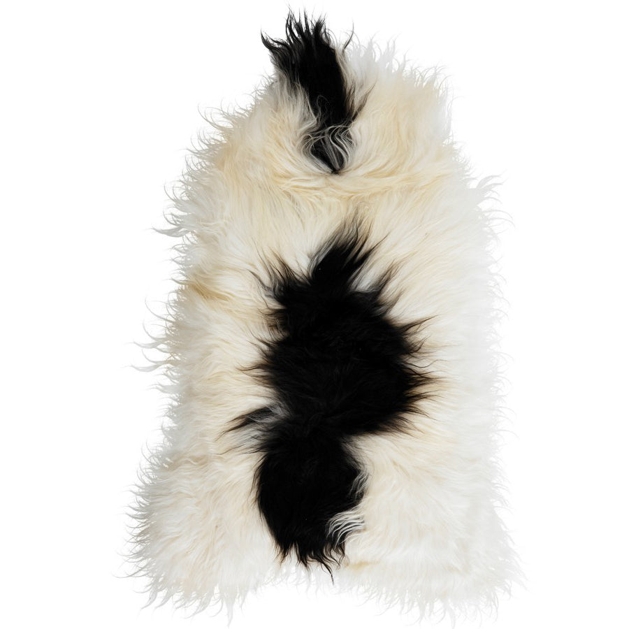 Icelandic Sheepskin Rug - Black and White Spot