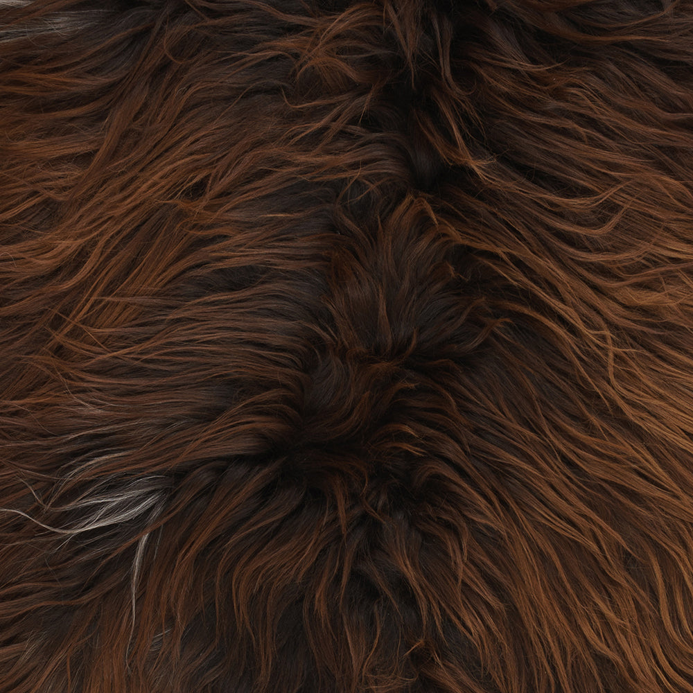 Icelandic Sheepskin Fleece - Brown Auburn Tip