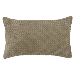 Leather Weave Bottega Cushion - Sage 30cm x 50cm