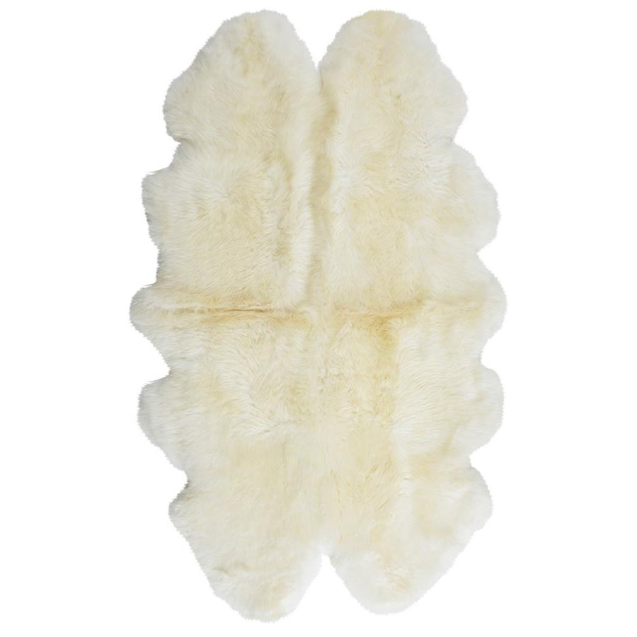 White Merino Sheepskin Floor Rug - 4 Hides