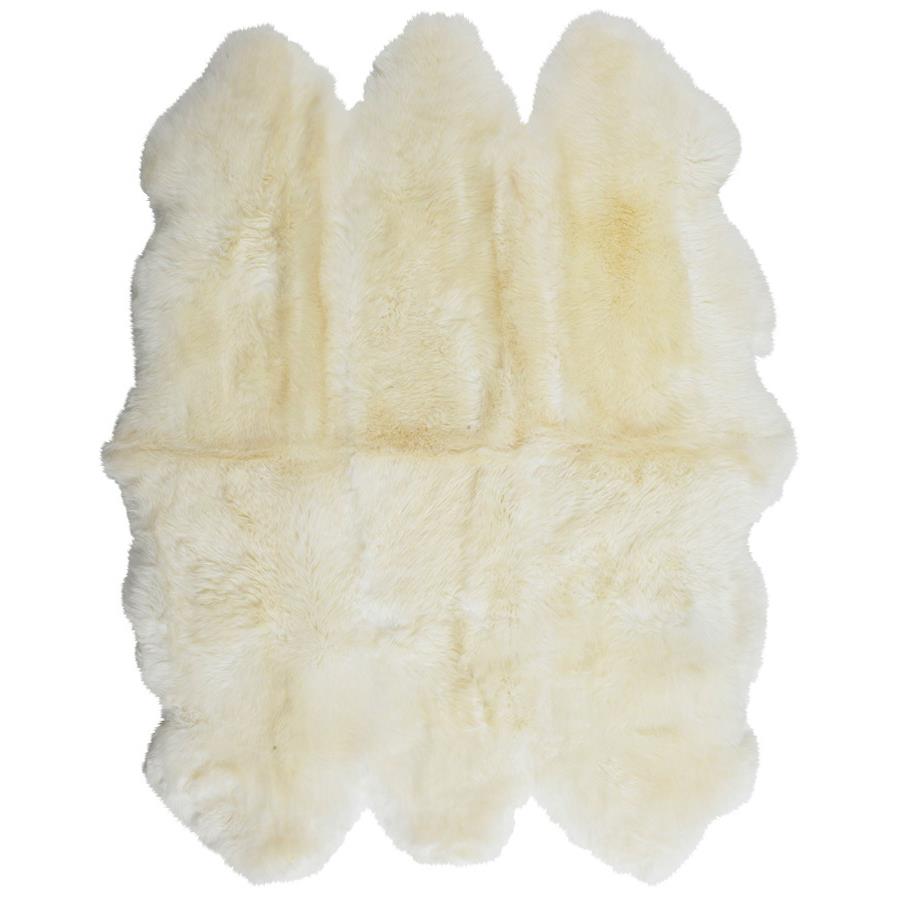 White Merino Sheepskin Floor Rug - 6 Hides