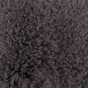 Mongolian sheepskin fleece in charcoal grey