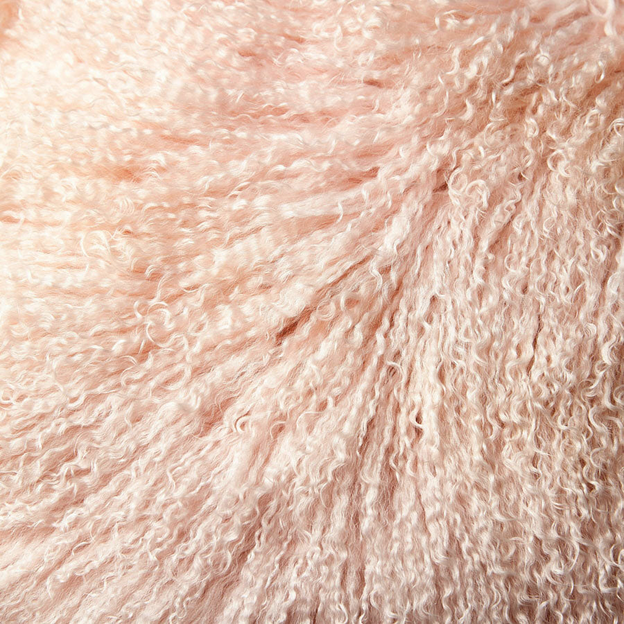 Blush Mongolian sheepskin fleece in blush