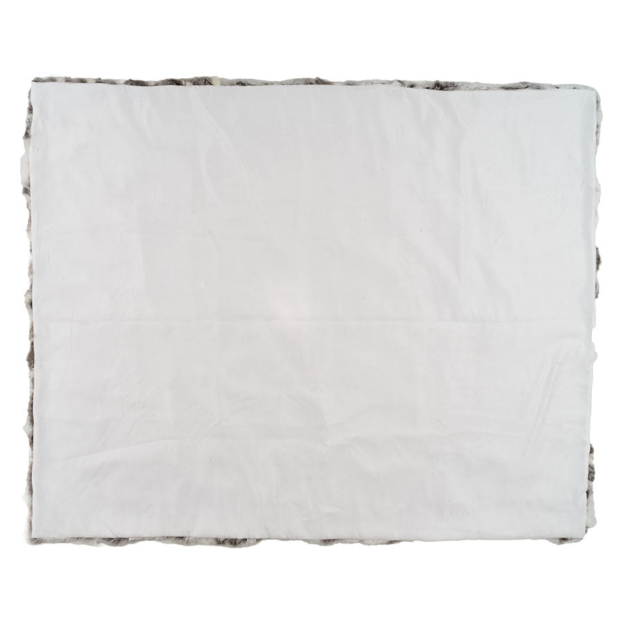 Rabbit Hide Blanket - White & Grey