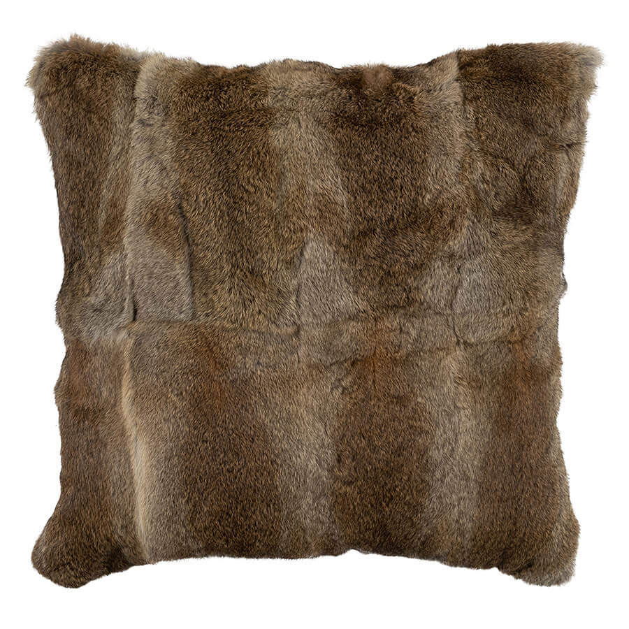 Rabbit Fur Pillow 60cm - Brown