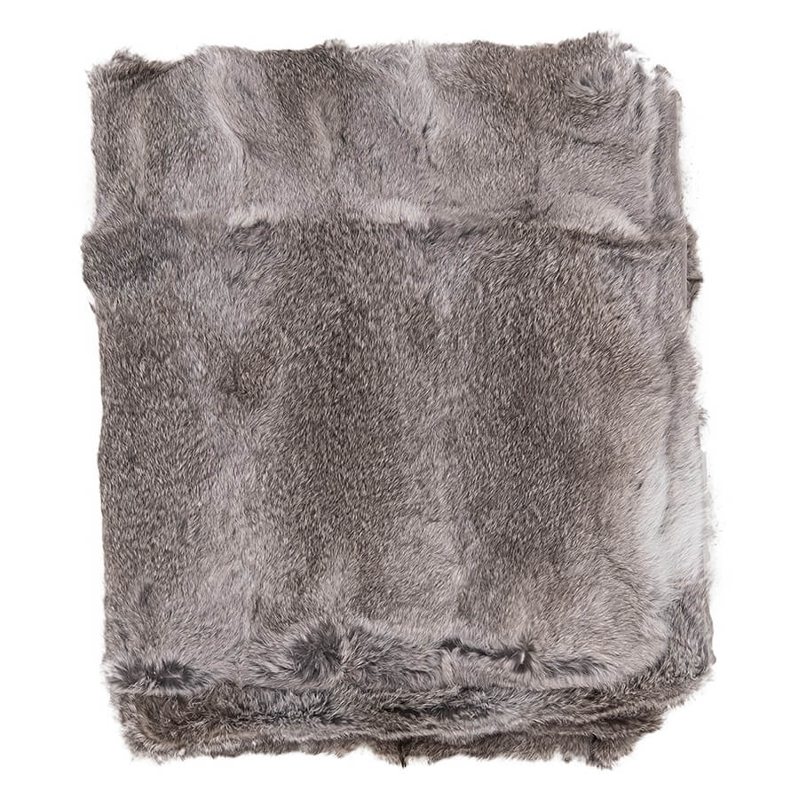 Rabbit Hide Blanket - Grey