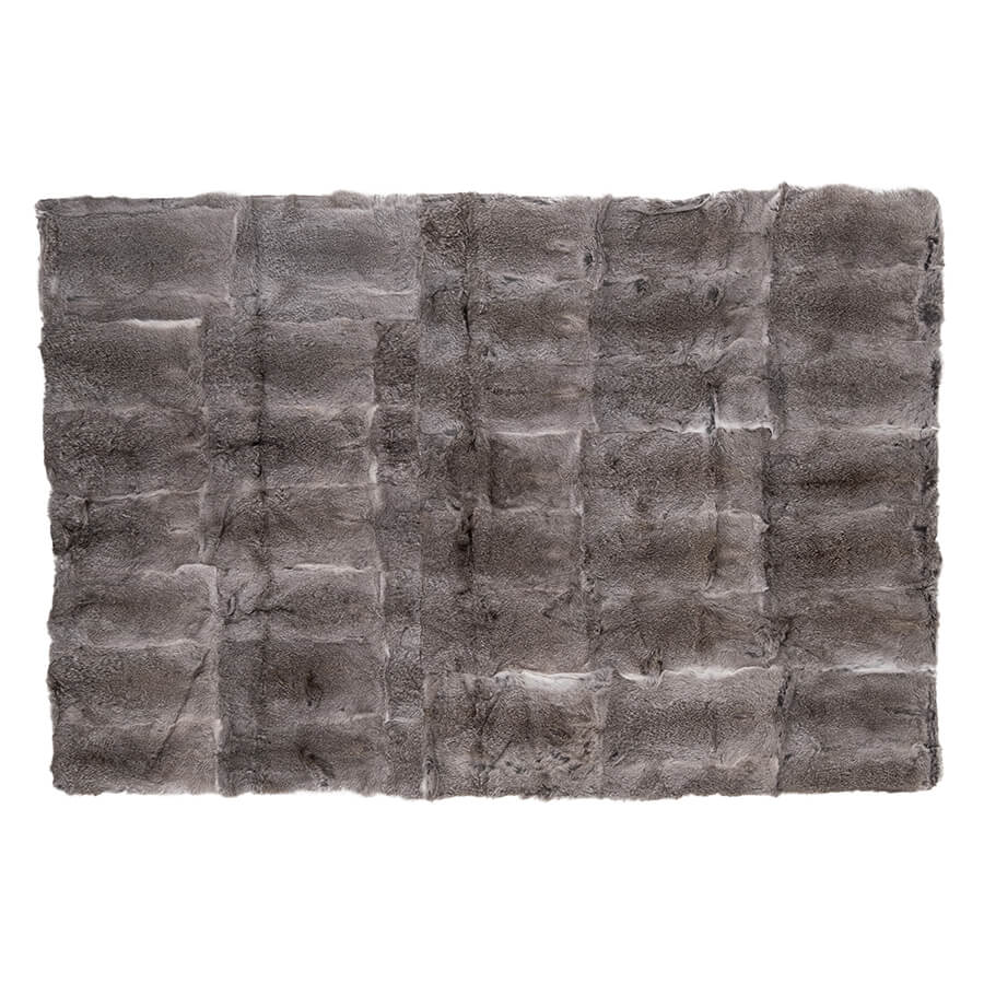 Rabbit Hide Blanket - Grey