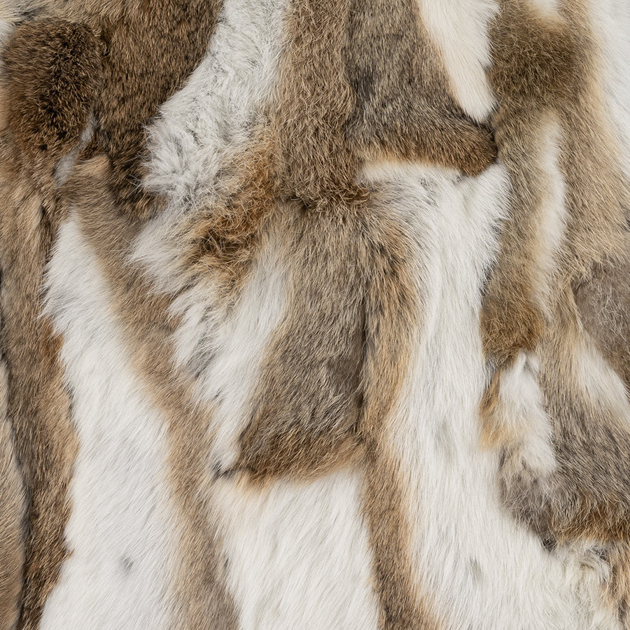 Natural Brown & White Rabbit Fur