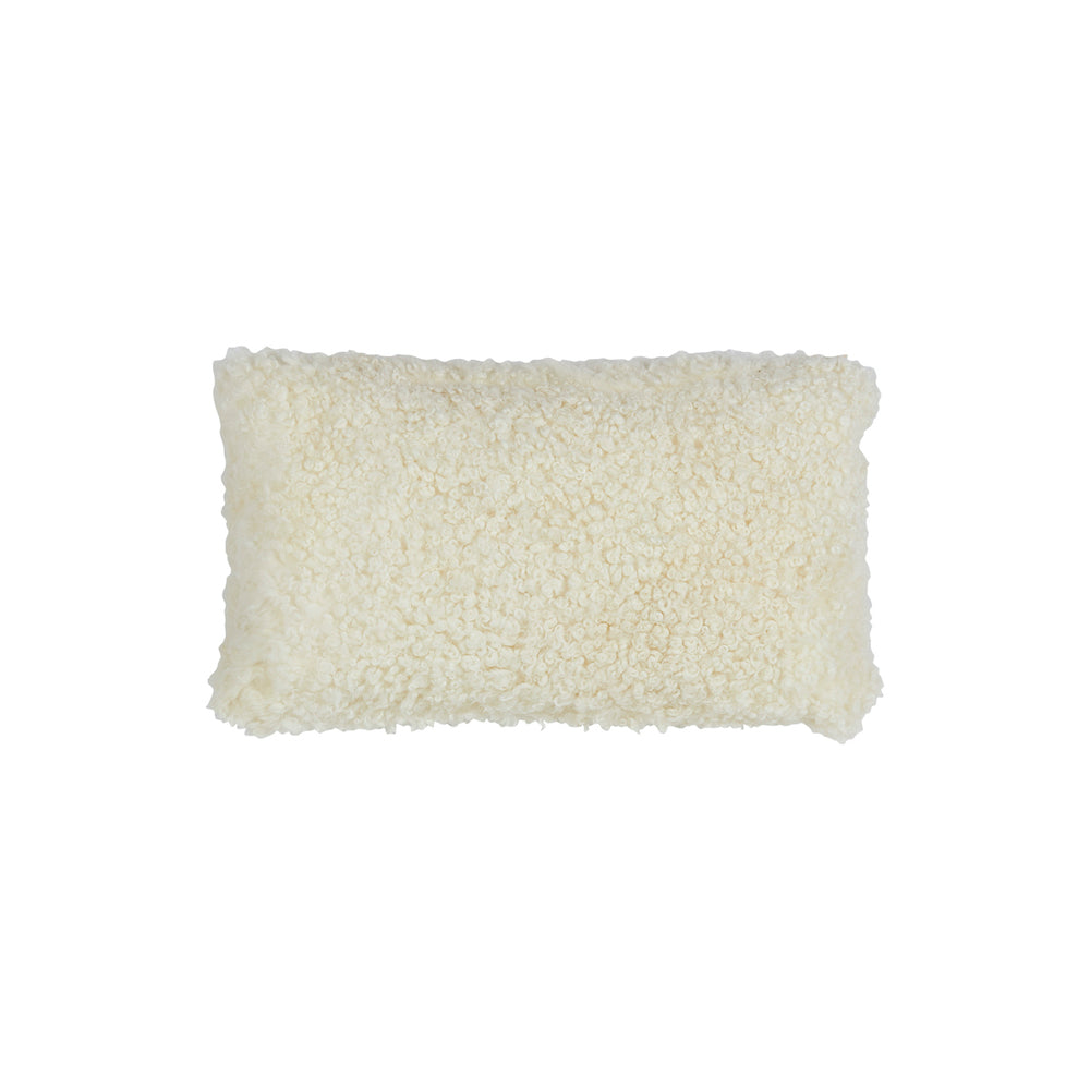 Shearling Rectangle Cushion - Natural White