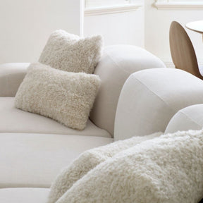 Shearling Rectangle Cushion - Natural White