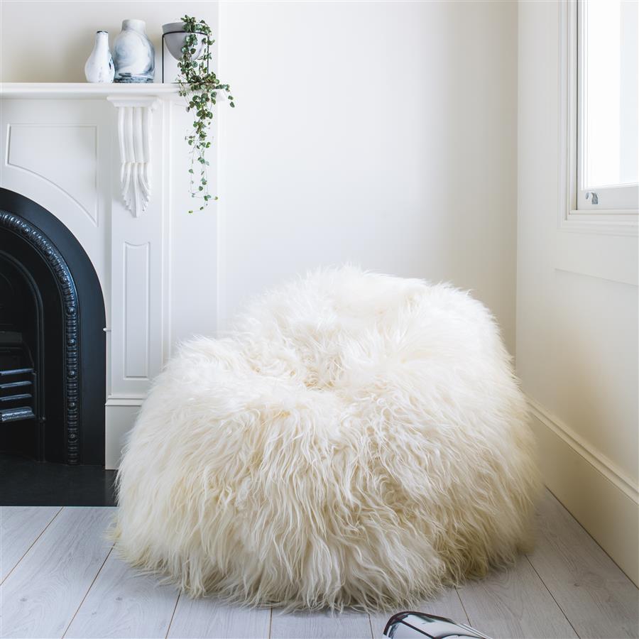 Icelandic Sheepskin Bean Bag - White