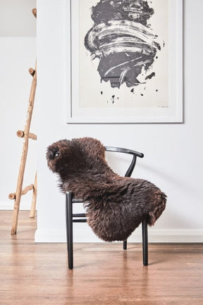British Sheepskin Rug – Rich Dark Brown | Natural Wool Hide