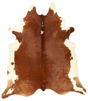 Natural Brown & White Cowhide Rug – Small