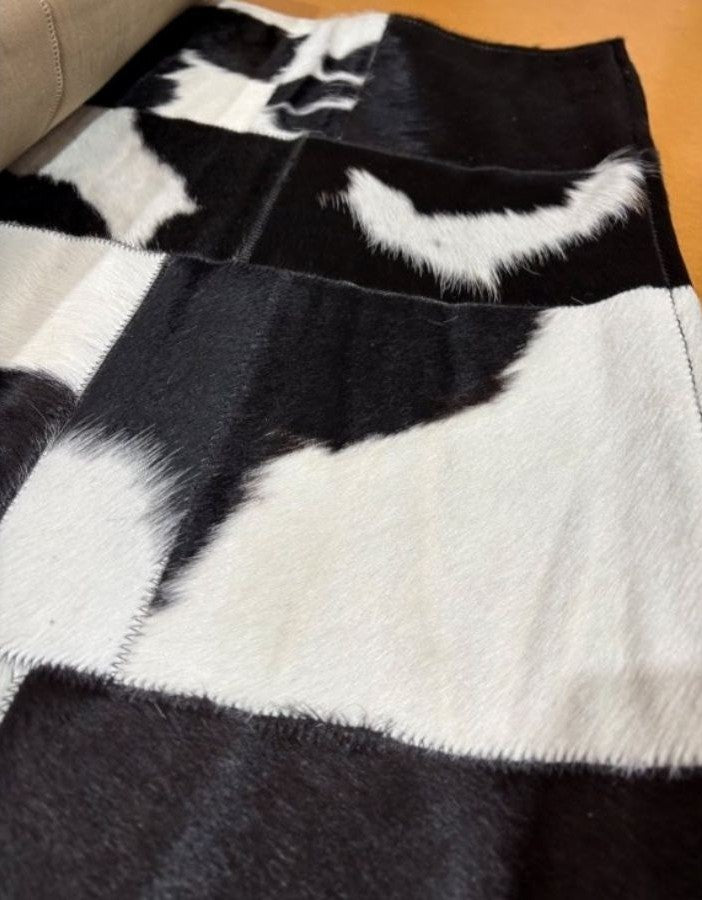 Cowhide Patchwork Rug – Black & White 2m x 1.5m (Last one in stock!)