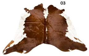 Natural Brown & White Cowhide Rug – Small