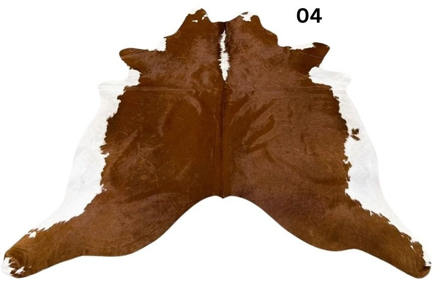 Brown & White Cowhide Rug – Regular | Genuine Hereford Hide