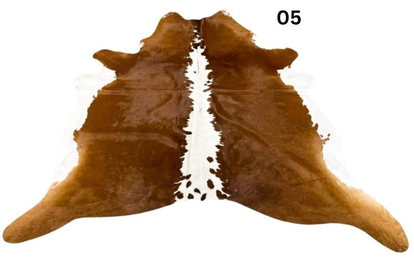 Natural Brown & White Cowhide Rug – Small