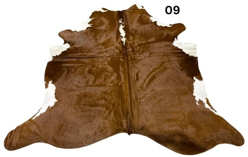 Brown & White Cowhide Rug – Regular | Genuine Hereford Hide
