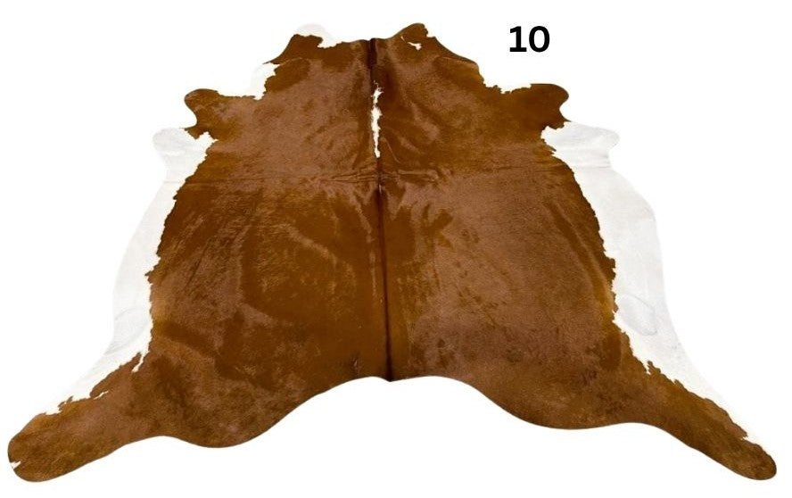 Brown & White Cowhide Rug – Regular | Genuine Hereford Hide