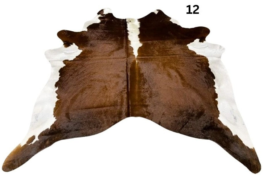 Brown & White Cowhide Rug – Regular | Genuine Hereford Hide