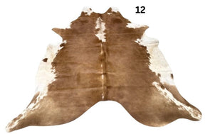 Natural Brown & White Cowhide Rug – Small