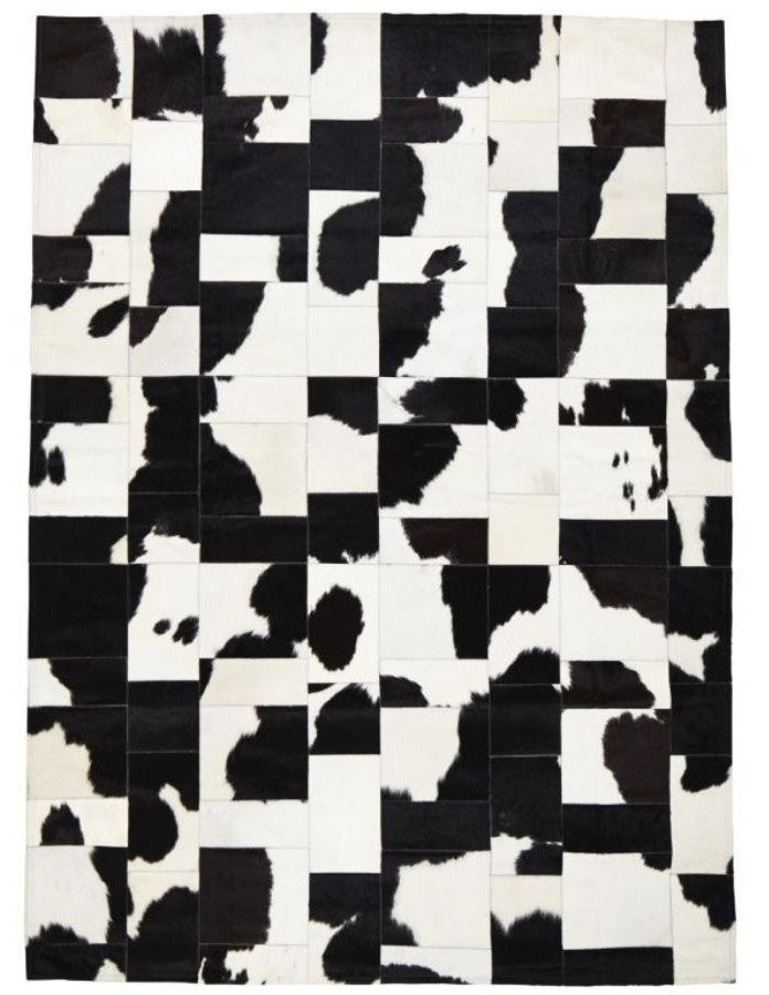 Cowhide Patchwork Rug – Black & White 2m x 1.5m (Last one in stock!)