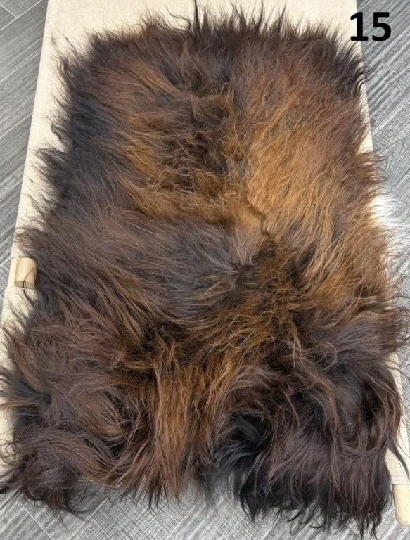 Icelandic Sheepskin Rug – Brown with Auburn Tips | Long Wool Hide