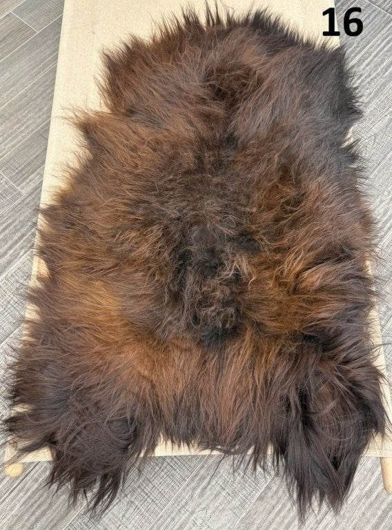 Icelandic Sheepskin Rug – Brown with Auburn Tips | Long Wool Hide