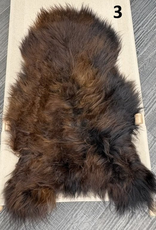 Icelandic Sheepskin Rug – Brown with Auburn Tips | Long Wool Hide