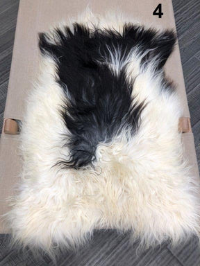 Icelandic Sheepskin Rug - Black and White Spot