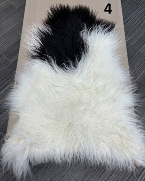 Icelandic Sheepskin Rug – White & Black Spotted | Long Wool Natural Hide