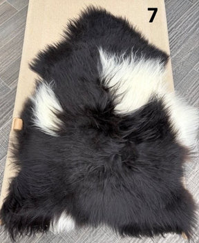 Icelandic Sheepskin Rug – White & Black Spotted | Long Wool Natural Hide