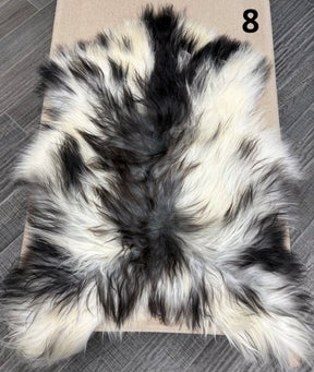 Icelandic Sheepskin Rug – White & Black Spotted | Long Wool Natural Hide