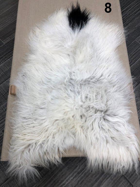 Icelandic Sheepskin Rug - Black and White Spot