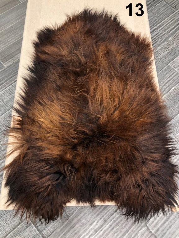 Icelandic Sheepskin Rug - Brown with Auburn Tips
