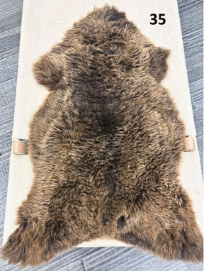 British Sheepskin Rug – Rich Dark Brown | Natural Wool Hide