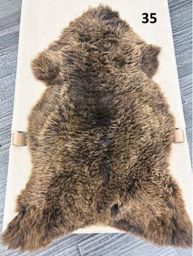 British sheepskin rug hide 35 showing natural colour variation with soft dense wool texture