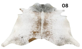 Brown and white speckled longhorn cowhide rug hide number 08
